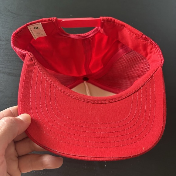 Vtg Payless Cashways Building Materials SnapBack Trucker Hat OSFM Iowa #1 Red